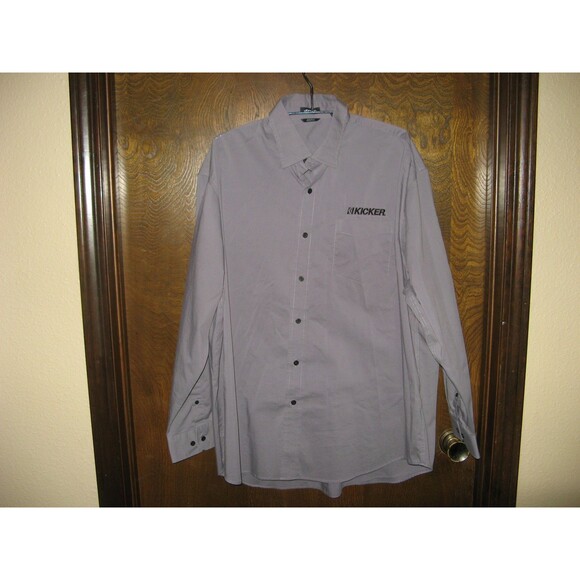 Mens Kicker Audio Jockey Since 1973 Gray Button Down Casual Dress Shirt Size XL - Picture 1 of 3